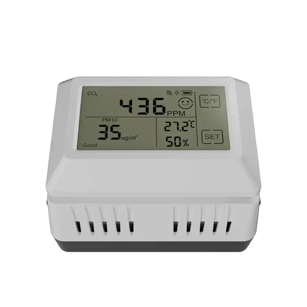 Ecowitt WH46D Indoor 7-in-1 Air Quality Sensor with LCD, CO2, PM1/PM2.5/PM4/PM10