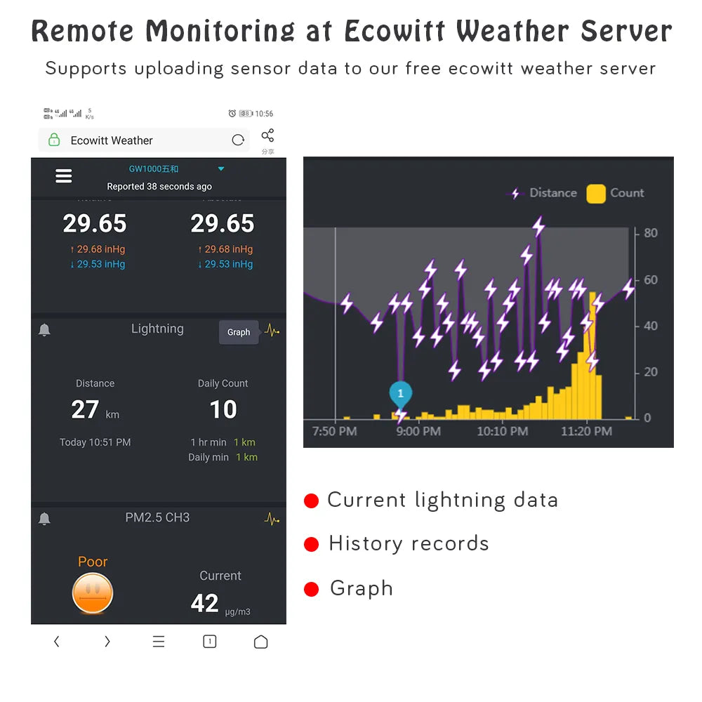 Ecowitt Gateway with WH57 Lightning Sensor_weatherspares_co_uk