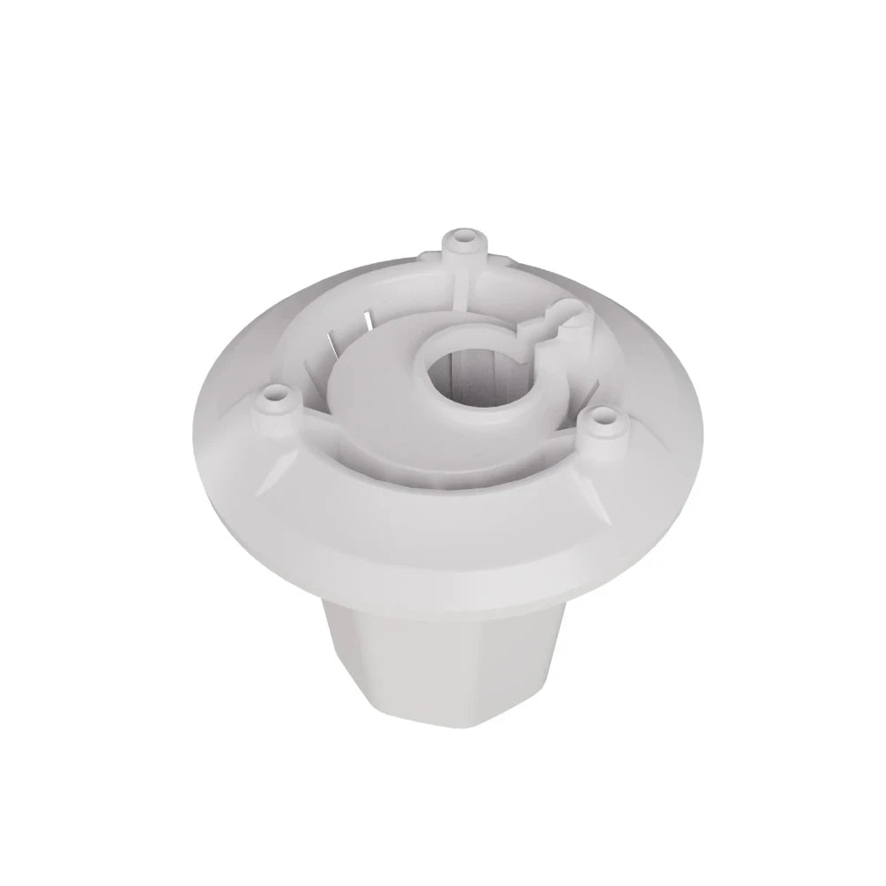 White plastic component on a white background